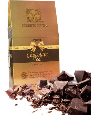 Secrets Of Tea Organic Chocolate Tea - Luxurious Rich No Sugar Caffeine-Free- 20 Sachets ((1 Pack) - Buy Online on GoSupps.com