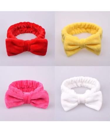 XINGSd Microfiber Makeup Headbands Cosmetic Headbands Bowknot Elastic Hair Band for Wash Spa Yoga Sports Shower Beauty Facial Skincare Makeup(3# pure Pink) - Buy Online on GoSupps.com