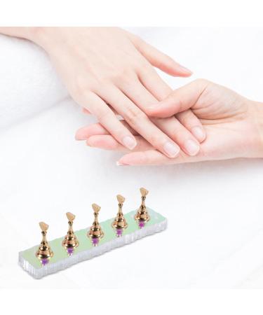 Beavorty 1 Set Acrylic Nail Display Stand Nail Practice Holder Magnetic Nail Practice Stand Fingernail Diy Nail Stand for False Nail Manicure Tool Salon Use Golden - Buy Online on GoSupps.com