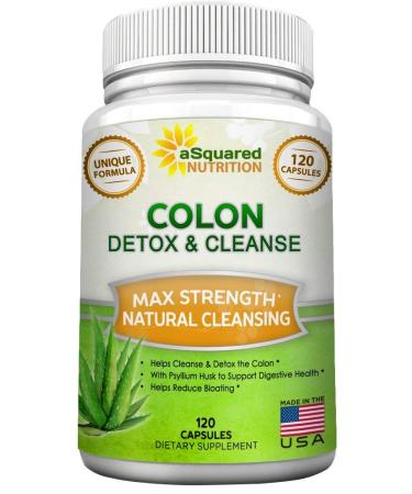 Pure Colon Cleanse for Weight Loss - 120 Capsules Max Strength Natural Colon Detox Cleanser Colon Cleansing Diet Supplement Blend for Digestive Health Diet Pills for Men & Women