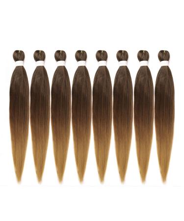 26 Inch Ombre Pre Stretched Braiding Hair Extension 8 Packs - Professional Synthetic Fiber for Twist Braids - Hot Water Setting - Ideal for Black Women (1B/30/27) - Buy Online on GoSupps.com