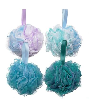 4 Pcs Shower Puff Loofah Loofah Bath Sponge Loofah Exfoliating Bath Sponge for Exfoliate and Cleaning Silky Skin Women and Men Body Brush