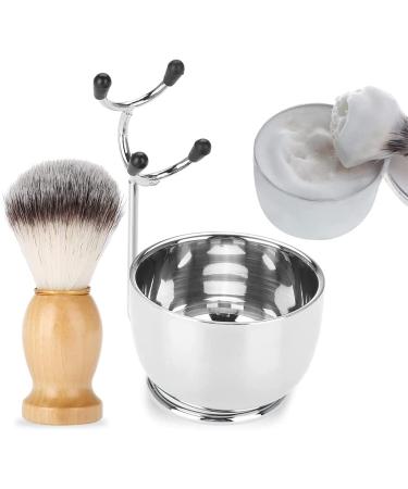 Men's beard-rasier set professional stainless steel-soap peel + razor frame stand + hair-rasuring brush mustache mustache razor razor razor kit razor cleaning tool-best gift for friend