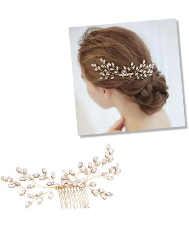 FRCOLOR Set of 3 Wedding Headpieces Wedding Hair Accessories Golden Hair Comb Golden Hair Clips Tiara Hair Accessories Bridal Headbands Hair Combs for Brides Dress - Buy Online on GoSupps.com