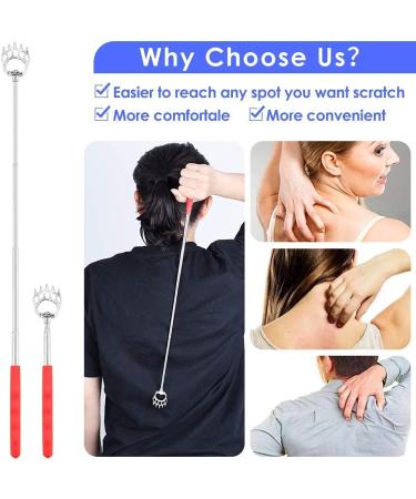 4-Pack Extendable Bear Claw Back Scratcher Set - Telescoping Metal Retractable Massager for Men and Women - Buy Online on GoSupps.com