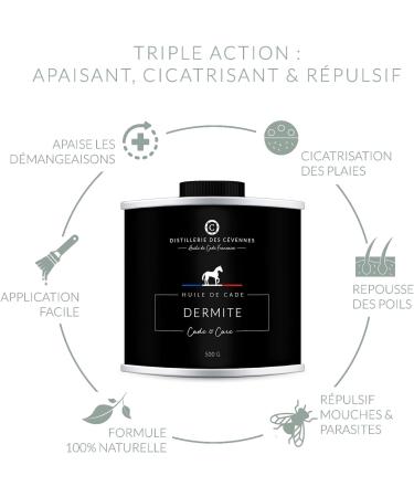 Distillerie des C vennes - Cade Oil for Horses - Dermatitis Care - 500g - The Only Oil 100% Made and Distilled in France - Buy Online on GoSupps.com