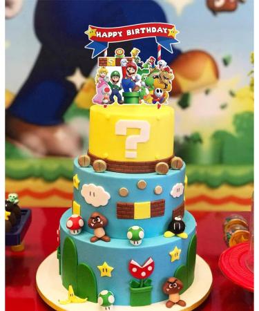 40 Cts Decorations for Mariios Cake Topper Cupcake Toppers Birthday Party Supplies Decor - Buy Online on GoSupps.com
