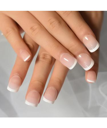 120pcs Child Fake Nails - Short Round Press On Nails - Kids French Style White Tips - Cute Christmas Party Show - 5 * 24pcs Packs - Buy Online on GoSupps.com