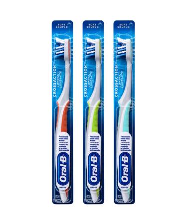 Oral-B CrossAction Compact Toothbrush 23 Soft (Colors Vary) - Pack of 3