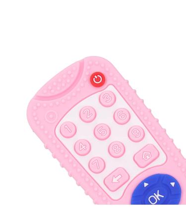 High Simulation Silicone Remote Control Baby Teether Toy in Pink - Bright Colors, Improves Coordination and Reduces Discomfort - Buy Online on GoSupps.com