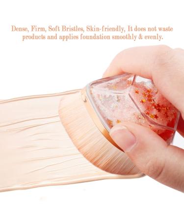 Flat Top Kabuki Brush - Champagne-gold | Foundation Makeup Brush for Face Blush Liquid Powder with Protective Case - Buy Online on GoSupps.com