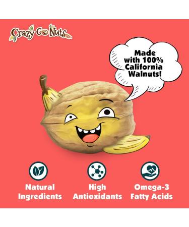 Crazy Go Nuts Banana Walnuts 4.5 oz (3-Pack) - Healthy Vegan Snacks | Gluten-Free Superfood with ALA Omega-3 Fatty Acids & Antioxidants - Buy Online on GoSupps.com