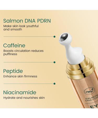 Instant Eye Tightener Puffy Eyes Roller Serum with Salmon DNA PDRN Peptides and Niacinamide Dark Circle Under Eye Bags Wrinkle Treatment Cream Eye Serum for Depuffing Firming Anti-Aging 0.5 fl.oz - Buy Online on GoSupps.com