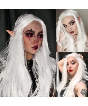 White Long Curly Wig for Women Wavy Synthetic Fiber Cosplay & Daily Wear - Buy Online on GoSupps.com
