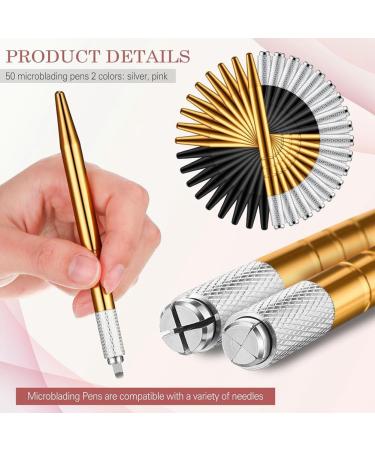 Firstrays 50 Count Microblading Pens Manual Eyebrow Pencils Microblading Supplies Aluminum Microblading Hand Tools for Cosmetics Easy Install B Black&gold - Buy Online on GoSupps.com