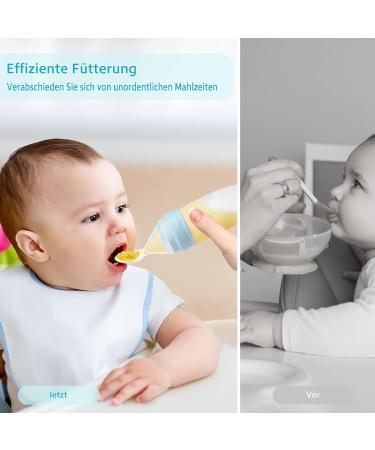 Termichy Baby Spoon Bottle Squeeze Feeder 90ml - Silicone Baby Food Feeder Cutlery for Kids (2 Pack Blue) - Buy Online on GoSupps.com