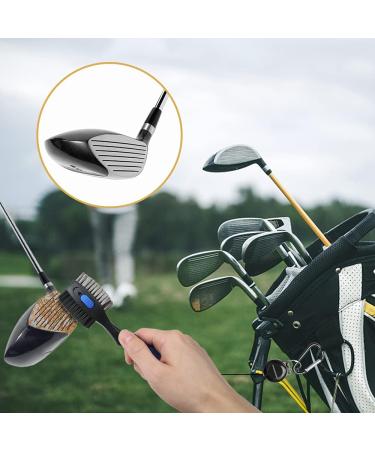 THIODOON Golf Club Brushes 2-Pack - Magnetic Keychain, Oversized Brush Head, Retractable Spike, Non-Slip Handle - Black & Blue - Buy Online on GoSupps.com