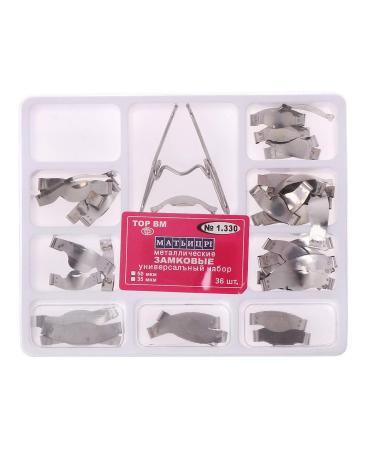 Sakeiou 36 partly dental saddle contoured metal matrices matrix universal kit with feather clip dental saddle contoured metal matrices matrix universal kit with feather clip silver