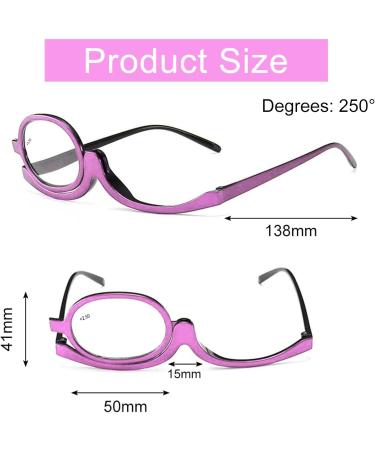Shop Stylish Pink Foldable Makeup Reading Glasses for Women +2.5 - Ideal Presbyopia Visual Aid - Buy Online on GoSupps.com