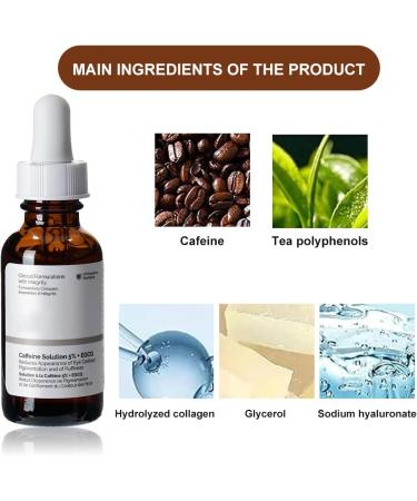 Caffeine Solution 5% + EGCG Caffeine Eye Serum Under Eye Cream for Reduce Circles and Puffy Eyes Caffeine Eye Cream for Anti Aging Wrinkle Eye Bags Removal Fade Fine Lines 60ml - Buy Online on GoSupps.com