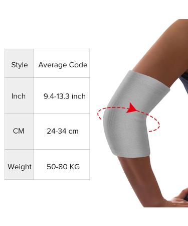 WLLHYF Elbow Compression Sleeves - Arm Protector Pads for Tennis, Golf, Fitness - Breathable Support Brace for Men and Women - Grey - Buy Online on GoSupps.com