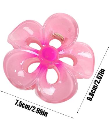 Colorful Flower Hair Clips Flower Hair Clips Acrylic Strong Fixed Hair Clips Versatile Frangipani Grab Clips Non-slip Hair Clips Large Women's Hair Clips For Beach Tropical Hair Pink - Buy Online on GoSupps.com
