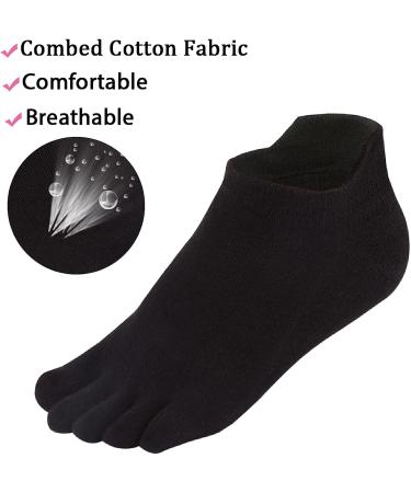 Meaiguo Men's Cotton Toe Socks - Low Cut Athletic Socks for Running in Black - Buy Online on GoSupps.com