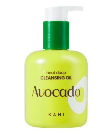 KAHI Heat Deep Cleansing Oil Avocado - Self-Warming Face Oil Cleanser for Blackheads and Waterproof Makeup - Moisturizing Korean Skincare 6.76 fl oz