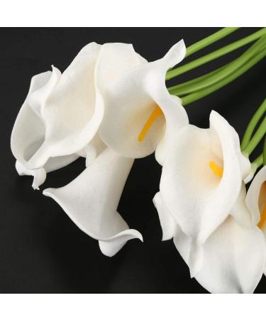 Buy PHTOIT Calla Lily 10 Head Latex Real Touch KC51 White - Premium Quality Artificial Flowers for International Shipping - Buy Online on GoSupps.com