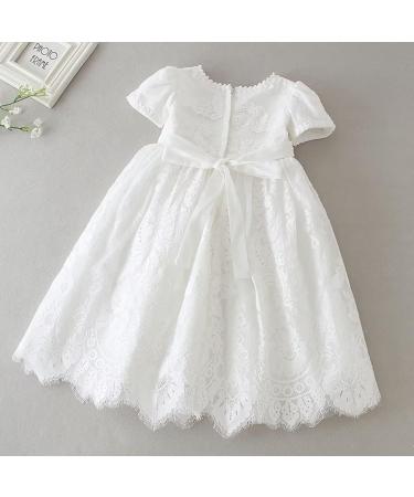 Leideur Baby Long Christening Gown White Baptism Dress 9-12 Months | Special Occasion Dress for Girls - Buy Online on GoSupps.com