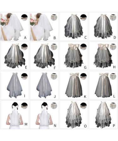 xbiez Pearl/Bowknot Long Tulle Marriage Bridal Veil with Fix Hair Comb/Clip for Marriage Wedding Celebration Party Headpieces Two layer plain B - Buy Online on GoSupps.com