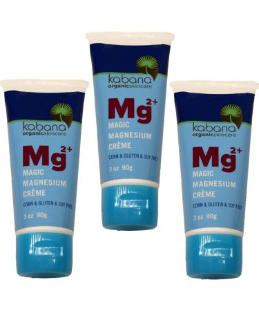 Magic Magnesium Cream | Pain Management | Muscle Relaxation | Soy & Corn & Gluten & Fragrance Free | Organic Ingredients | Mg | 9 Ounces as 3x3 Ounce Tubes