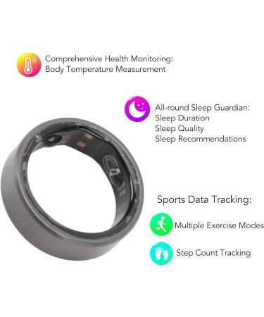 Health Tracker Ring - Intelligent Wireless Charging Comfortable Wear Multifunctional Sleep & Body Temperature Tracking - Size 13 - Buy Online on GoSupps.com
