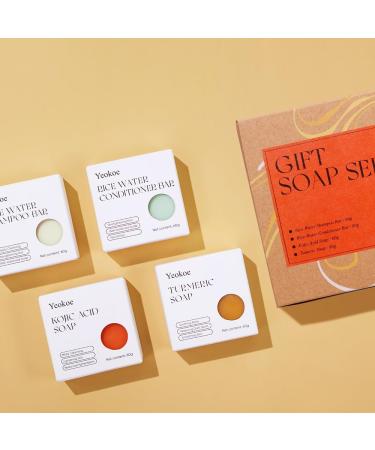 Travel-Sized Natural Gifts: Turmeric Soap Rice Water Shampoo & Conditioner Kojic Acid Bar - Deep Cleansing Toiletries for Women - Buy Online on GoSupps.com