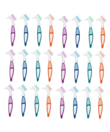 Beaupretty 24 STK toothbrush prosthesis cleaning brush for the household device care prosthesis brush tool brush with heads prosthesis cleaning brush for home simple