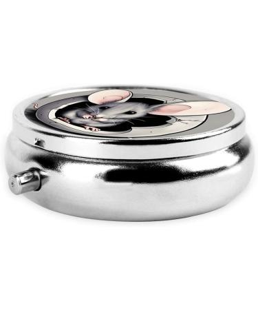Buy Grey Rat Portable Metal Pill Box - Round Mini 3-Compartment Travel Design for Small Pills - Ideal for On-the-Go - Buy Online on GoSupps.com