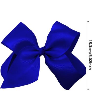 Blue Ribbon Hair Bow Clips 6 Inch - Fashionable Hair Barrettes for Girls, Women, Toddlers - Christmas Hair Pins Alligator Clips - Wedding Birthday Hair Accessories - A3HDJFJ - Buy Online on GoSupps.com