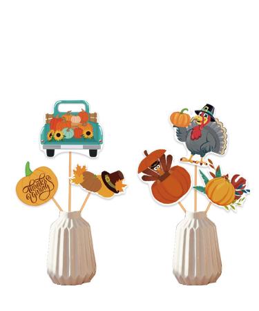 6 Pack Thanksgiving Cupcake Topper Pumpkin Maple Leaf Turkey Fall Theme Thanksgiving Day Party Decorations