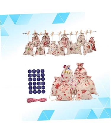 KOMBIUDA 50 Pcs Calendar Chritmas Candy Chrismas Garland Pouch for Christmas Storage Bag Drawstring Size 2 As Shown - Buy Online on GoSupps.com