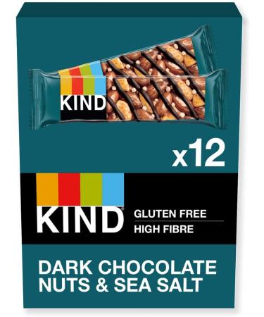 KIND Bars Gluten Free Snack Bars Dark Chocolate Nuts & Sea Salt 12 Bars (Packaging May Vary) & Bars Gluten Free Snack Bars Caramel Almond & Sea Salt 12 Bars Dark Chocolate Nuts & Sea Salt + Bars Caramel Almond & Sea Salt - Buy Online on GoSupps.com