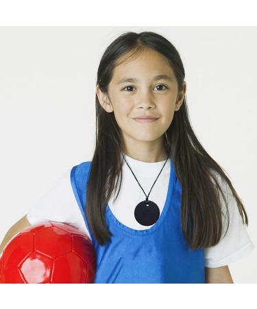 Silicone Chew Necklace for Boys and Girls - Chewable Pendant for Autism, ADHD, SPD - Sensory Oral Motor Aid for Kids & Adults - Black - Buy Online on GoSupps.com