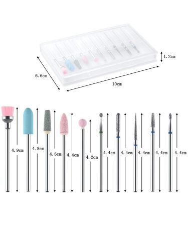 URAQT 10pcs Electric Nail Drill Bits Set - Professional Cuticle Polishing Bits for Acrylic Gel Nails - Manicure Pedicure Drill Tool - Buy Online on GoSupps.com