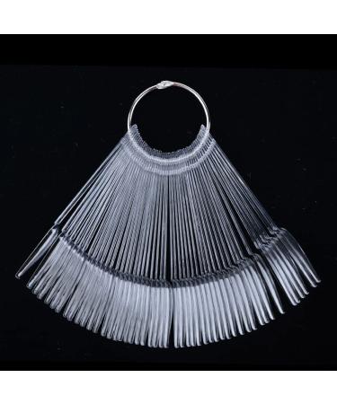 QIMYAR 100 Pcs Coffin Shape Nail Swatch Sticks with Ring - Nail Color Swatches for DIY Home Salon - Transparent/Natural - Buy Online on GoSupps.com