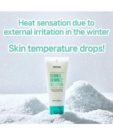 Atomu Cebines Calming Gel Lotion - Nourishing Cooling Facial Lotion for Sensitive Skin | Hypoallergenic Soothing Redness Cream | Korean Skincare (3.38 fl.oz - Buy Online on GoSupps.com