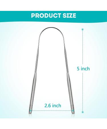 EZ Cozy Tongue Scraper 2 Pack | Stainless Steel Metal Tongue Cleaner for Adults | Reduce Bad Breath & Enhance Oral Care | Easy-to-Use U-Shape Design with Case - Buy Online on GoSupps.com