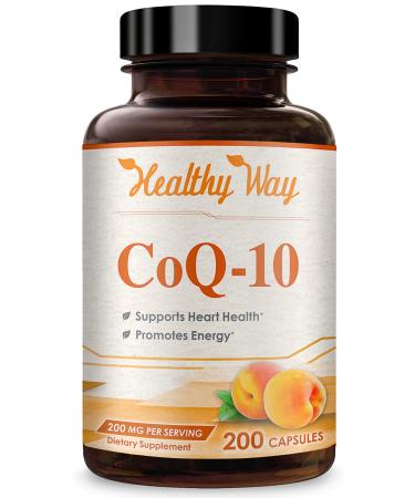 Healthy Way CoQ10 200mg 200 Capsules Quick Absorption - Non-GMO