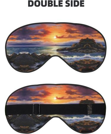 Ireland Sunset Seascape Print Eye Mask | Ultra-Soft Light-Blocking for Restful Sleep | International Shipping Available - Buy Online on GoSupps.com