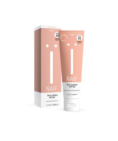 Na f Natural Sun Lotion - for face and body - SPF50 - water-based - Vegan - 100ml 100 ml (1 pack) SPF50