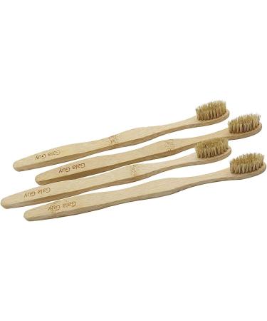 Gaia Guy Natural Bristle Bamboo Toothbrush - Biodegradable Boar Bristles - Eco-Friendly 12-Pack - Buy Online on GoSupps.com