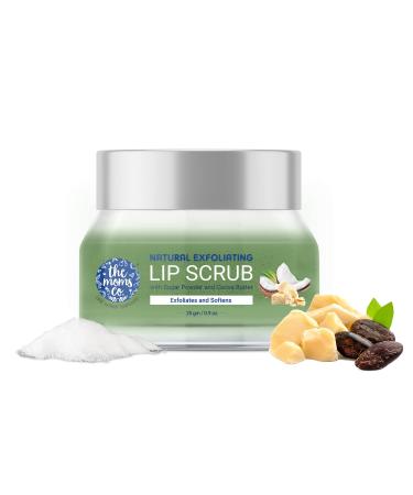The Moms Co. Exfoliating Lip Scrub for Women & Men - Lightening and Brightening Dark Lips with Sugar Powder & Cocoa Butter - 25 gms